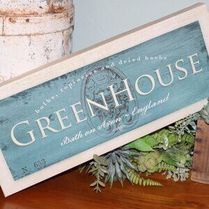 NEW! French Country Cottage 20" GREENHOUSE Bath on Avon Canvas Wall Decor Art